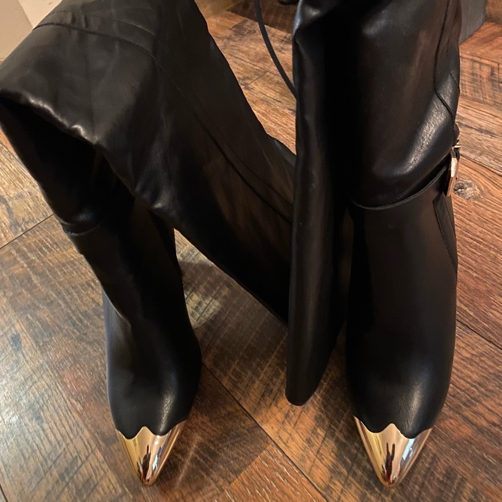 Shoedazzle, Wide Calf, Black,  Over-the Knee Boots